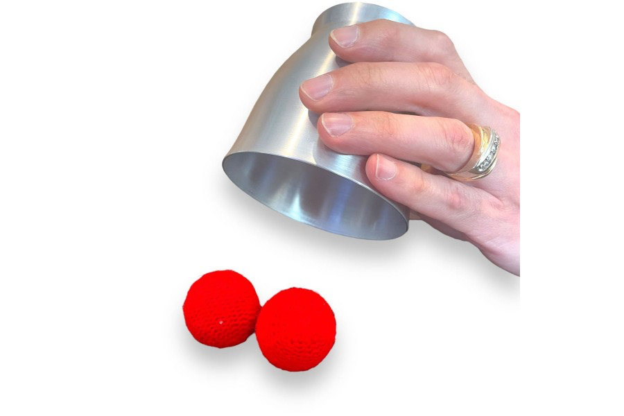 Chop Cup Balls 1" Red Soft Yarn