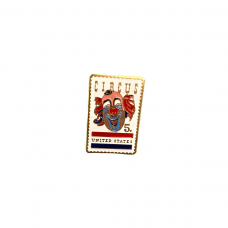 Lou Jacobs Vintage Stamp Pin