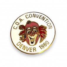 C.O.A. Convention Denver 1980 Clown Button