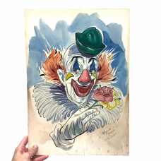 Original Alexander Fedorsky Clown Painting 14x20 (1972 New Orleans)
