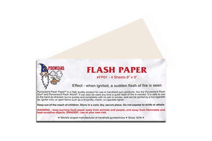 Pyrowizard(TM) Flash Paper Sheets