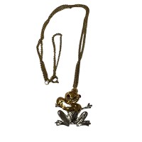 Frog Wearing Bunny Mask Necklace