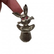 Metal Bunny in Hat Pin