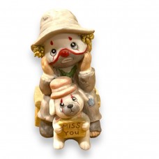 Enesco Li'l Vagabond Miss You Sad Clown and His Dog Figurine 