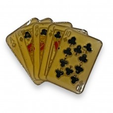 Gold-Tinted Deck of Cards Pin