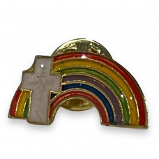 Rainbow with Cross Pin