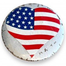 American Flag Heart Button